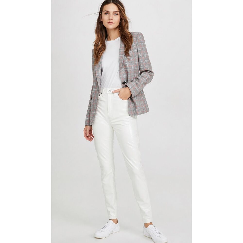 rag & bone Women's Super High-Rise Vinyl Ankle Skinny Jeans $495 Sz 27 E27